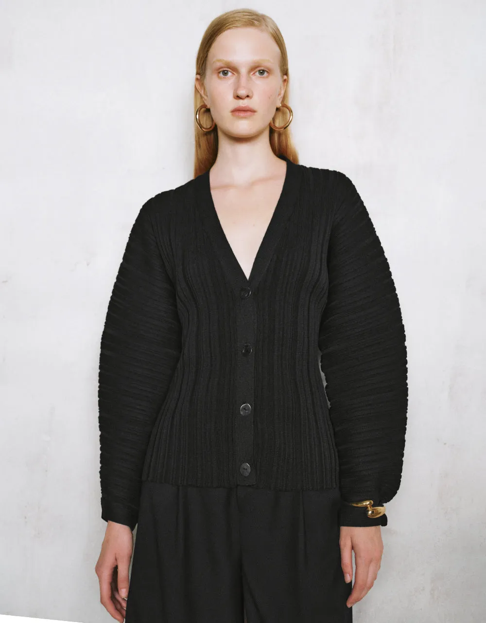 Dolman Sleeve V-Neck Knitted Cardigan sold by Urban Revivo