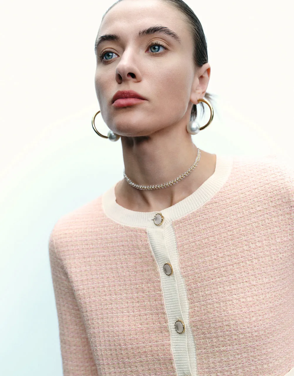 Knitted Cardigan With Faux Pearl Buttons sold by Urban Revivo product image thumbnail 5