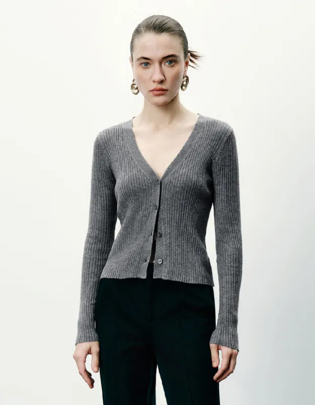 V-Neck Knitted Cardigan sold by Urban Revivo