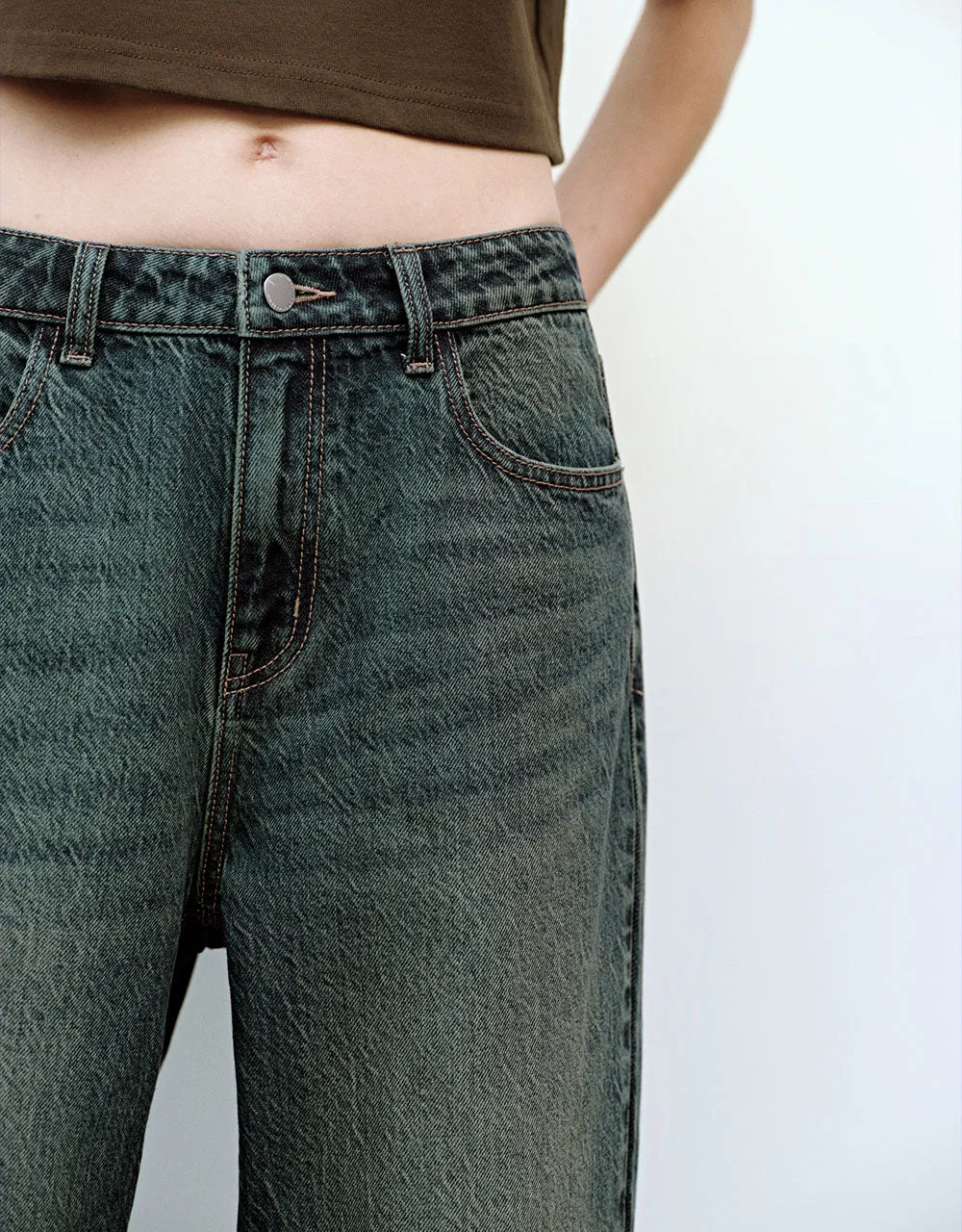 Cut-Out Wide-Leg Jeans sold by Urban Revivo product image thumbnail 5