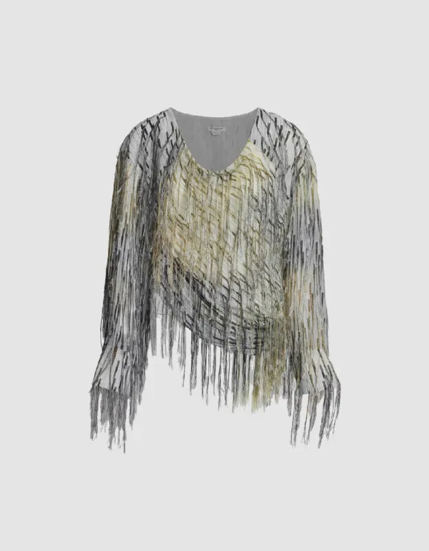 Cowl Neck Overhead Shirt With Tassel sold by Urban Revivo