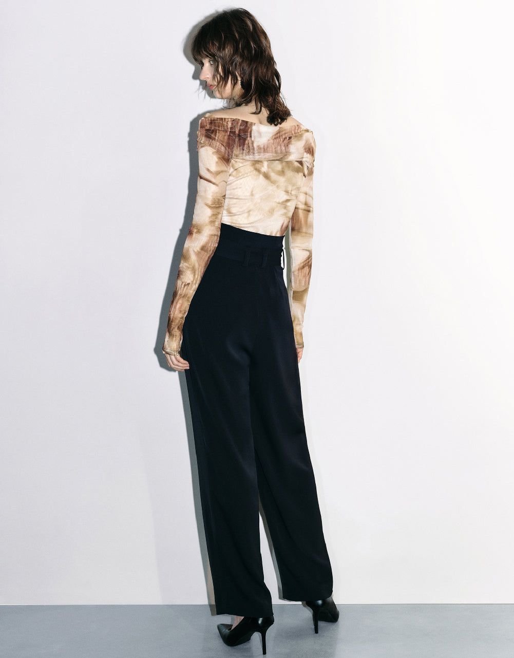 Printed Off-Shoulder Straight T-Shirt sold by Urban Revivo product image thumbnail 4