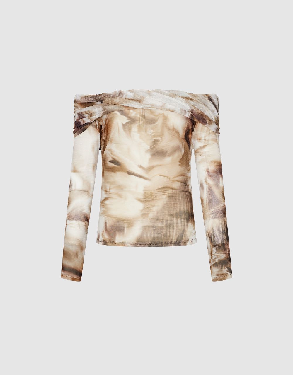 Printed Off-Shoulder Straight T-Shirt sold by Urban Revivo product image thumbnail 2