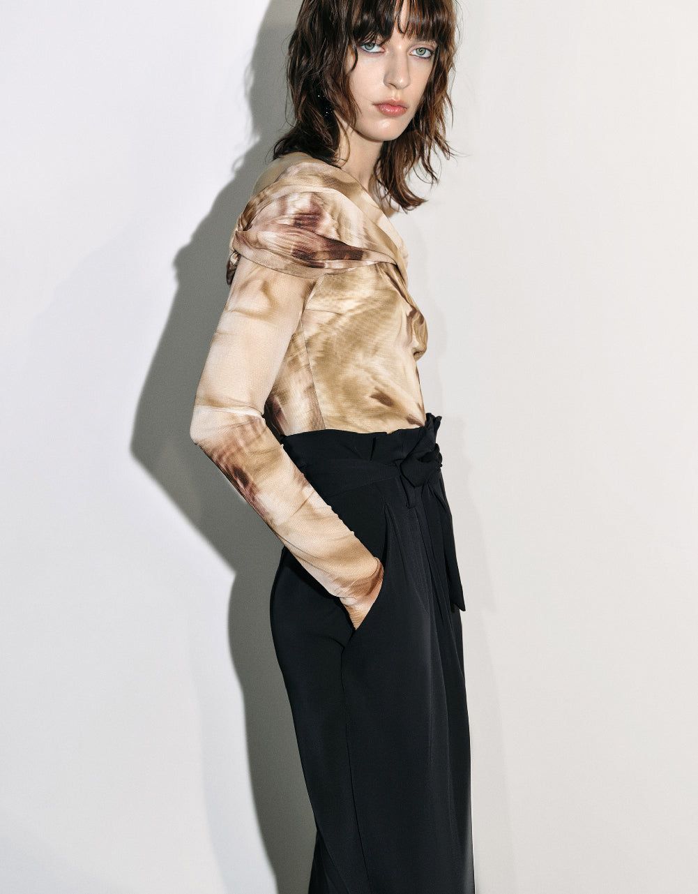 Printed Off-Shoulder Straight T-Shirt sold by Urban Revivo product image thumbnail 3