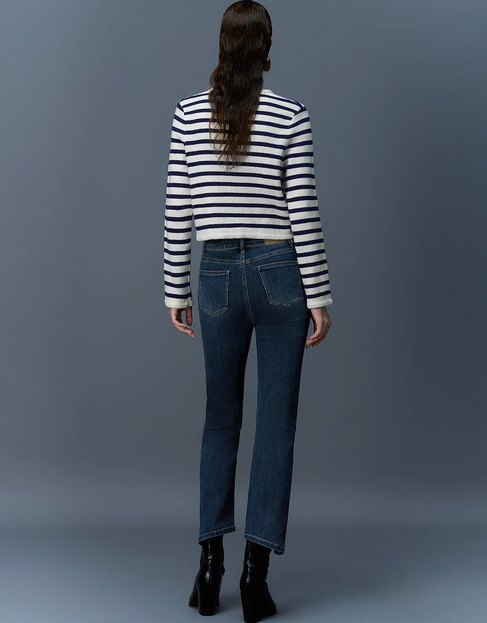 Striped Crew Neck Knitted Cardigan sold by Urban Revivo product image thumbnail 5