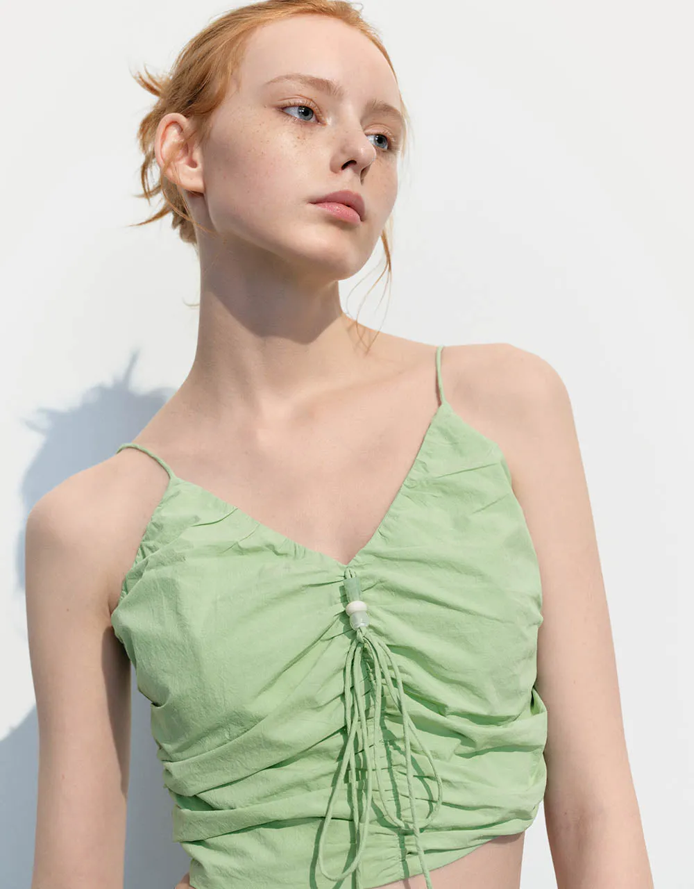 Lace Up Front V-Neck Cami Top sold by Urban Revivo product image thumbnail 4