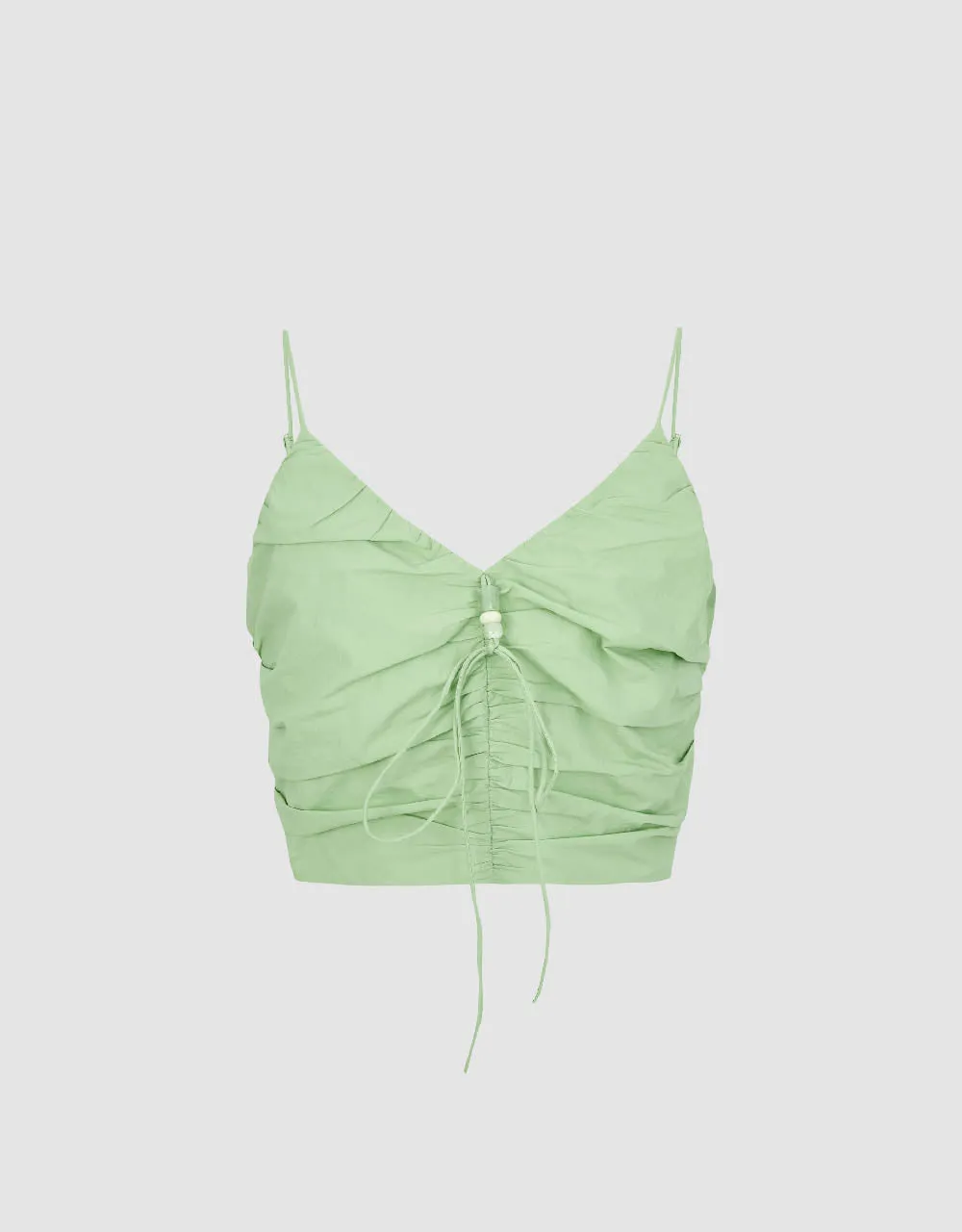 Lace Up Front V-Neck Cami Top sold by Urban Revivo product image thumbnail 2