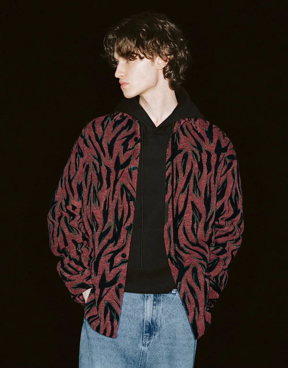 Drop Shoulder Sleeve Printed Loose Shirt sold by Urban Revivo
