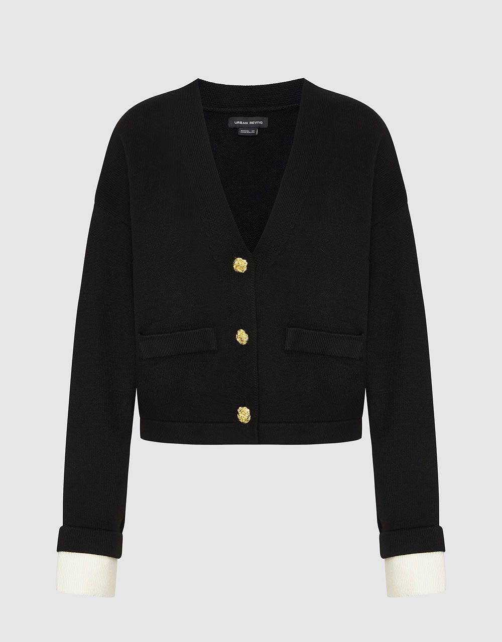 V-Neck Knitted Cardigan sold by Urban Revivo product image thumbnail 2