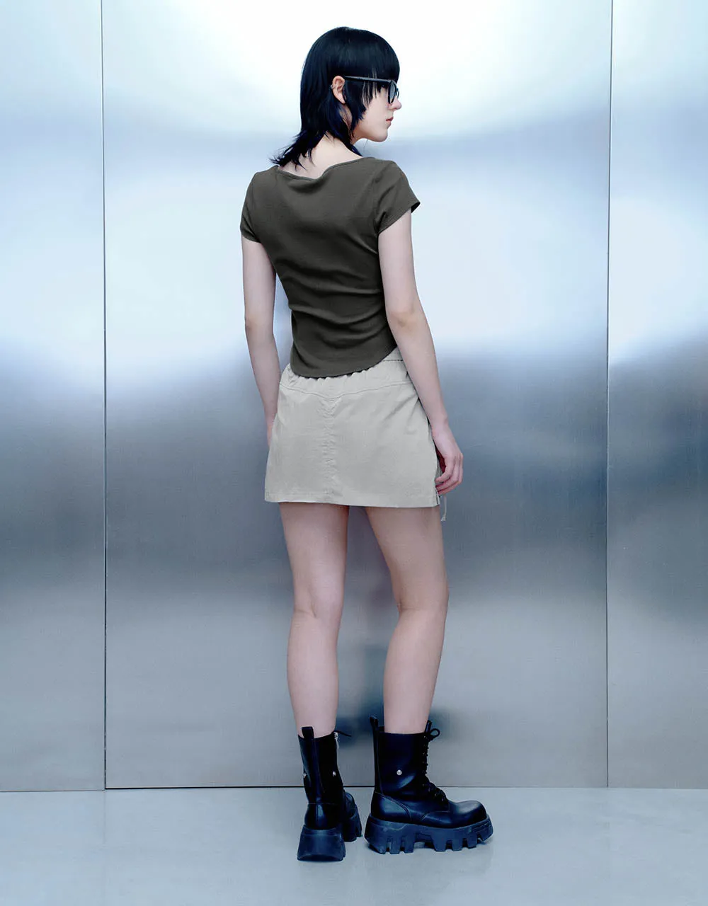 U Neck Skinny T-Shirt sold by Urban Revivo product image thumbnail 5