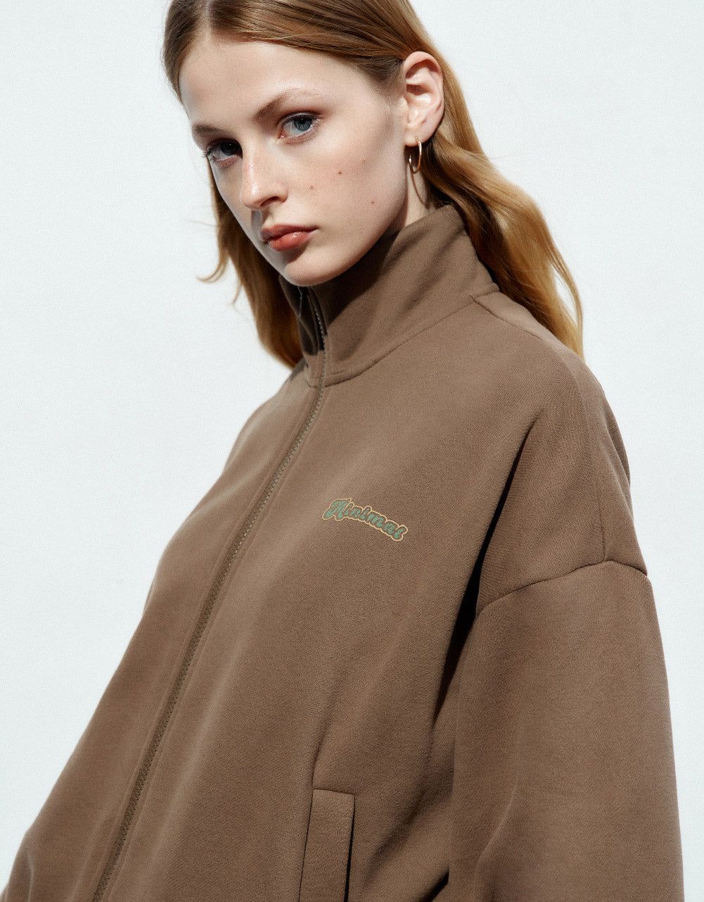 Zipper Front Stand Collar Straight Jacket sold by Urban Revivo product image thumbnail 5