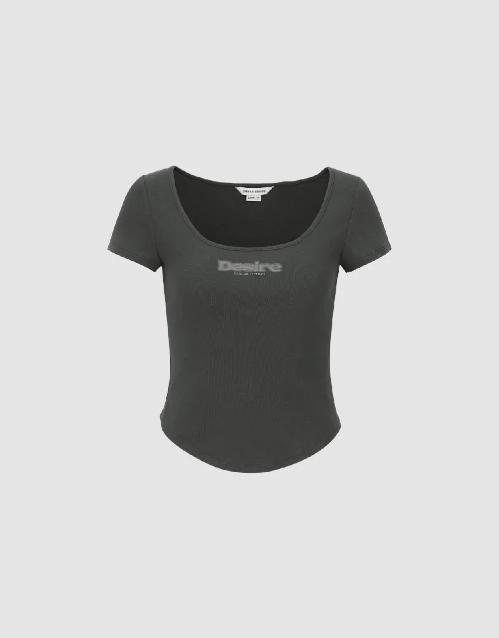 U Neck Skinny T-Shirt sold by Urban Revivo product image thumbnail 2