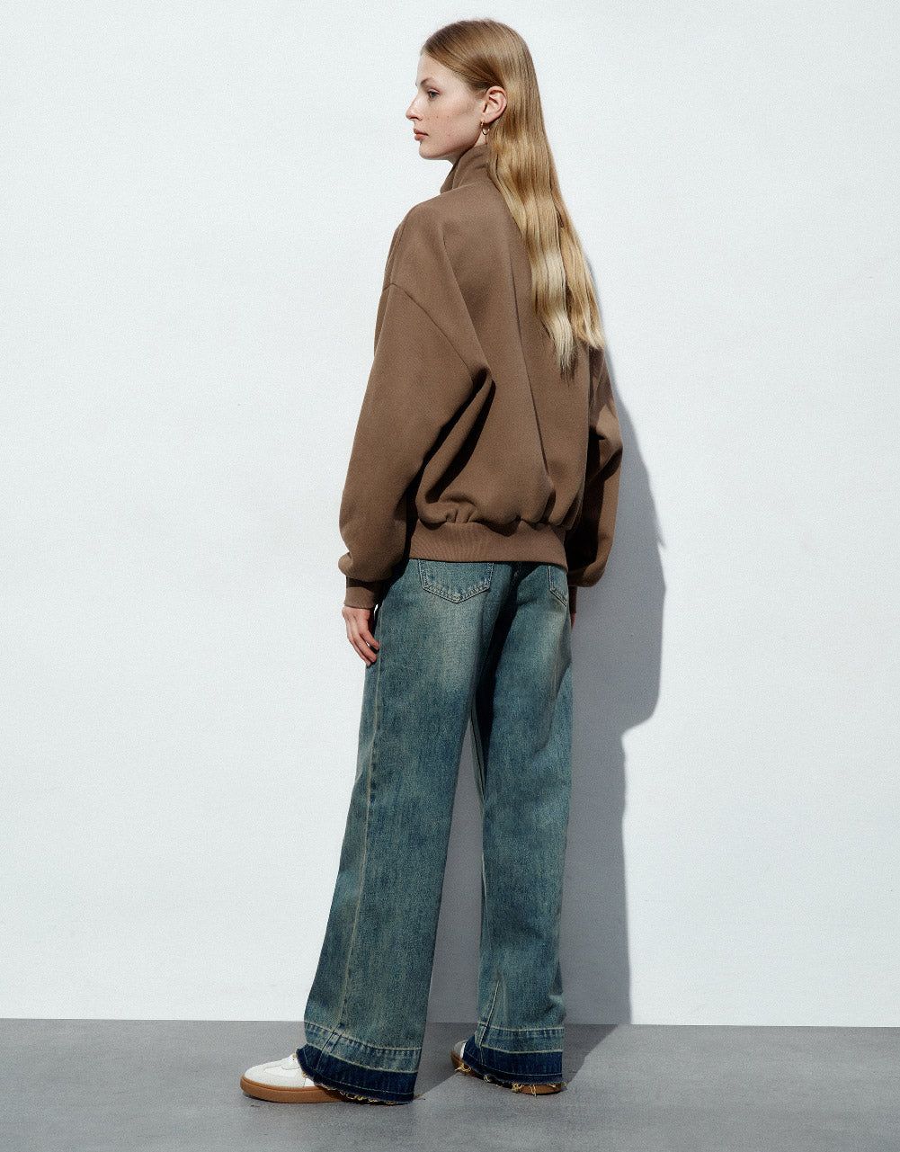 Zipper Front Stand Collar Straight Jacket sold by Urban Revivo product image thumbnail 4