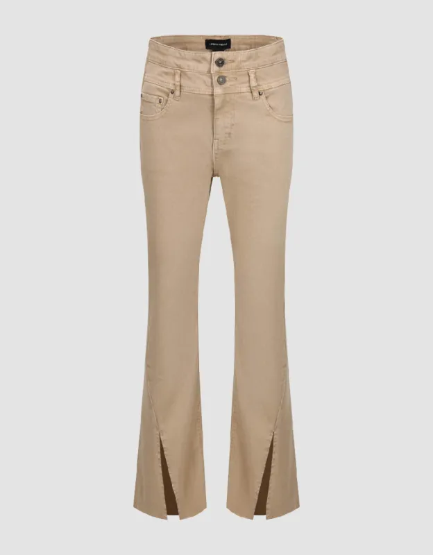 Split Raw Hem Flare Jeans sold by Urban Revivo