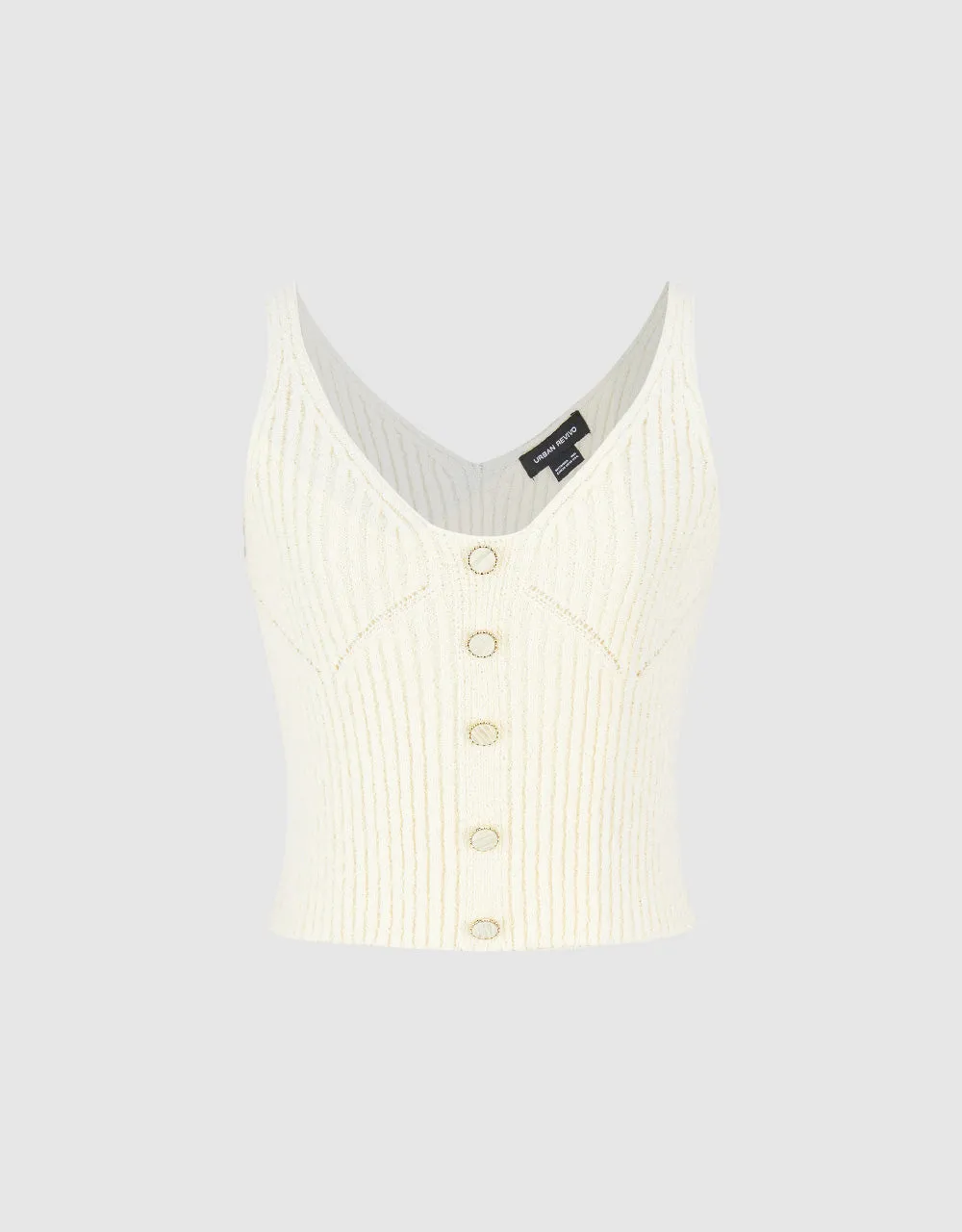 Sleeveless V-Neck Knitted Top sold by Urban Revivo product image thumbnail 2