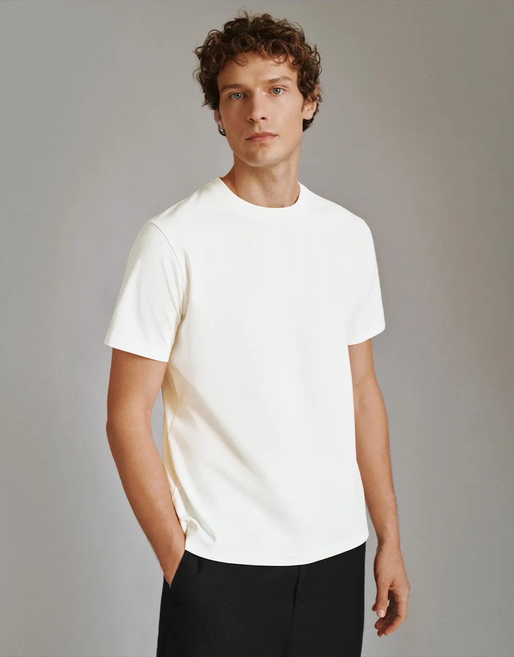 Crew Neck Straight T-Shirt sold by Urban Revivo