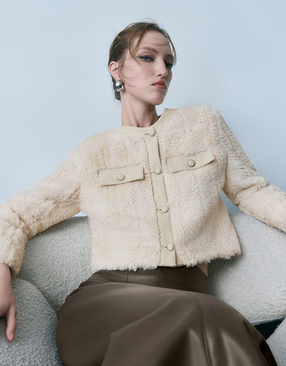 Furry Straight Coat sold by Urban Revivo product image thumbnail 3