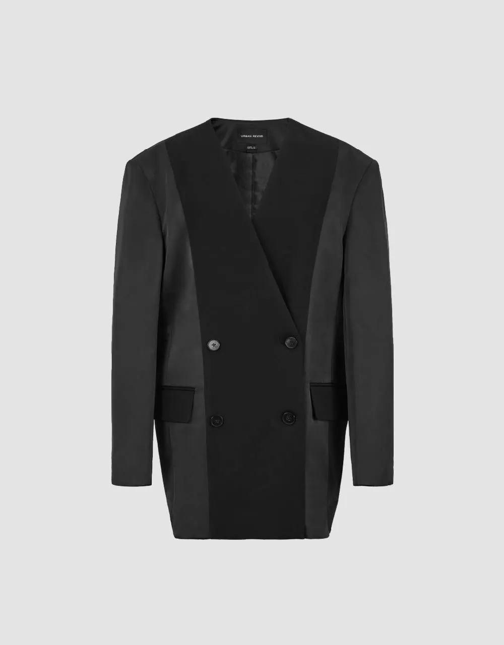 Double Breasted V-Neck Blazer sold by Urban Revivo product image thumbnail 2