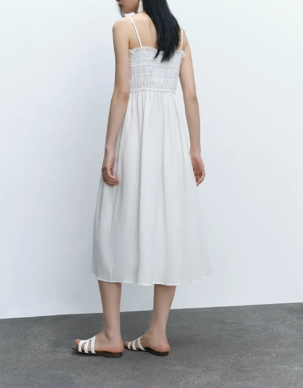 Shirred Sleeveless Midi Dress sold by Urban Revivo product image thumbnail 4