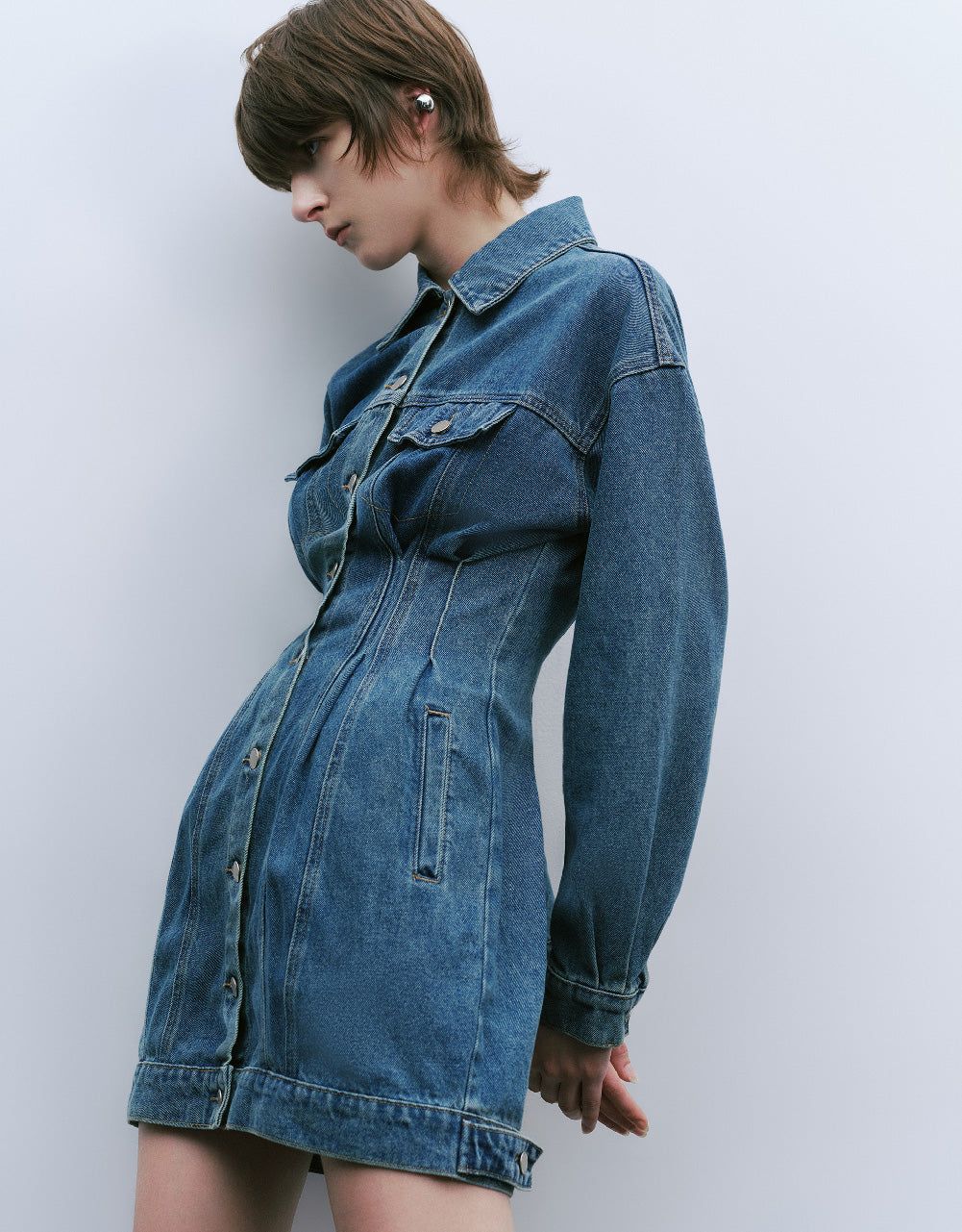 Button Up Denim Dress sold by Urban Revivo product image thumbnail 3