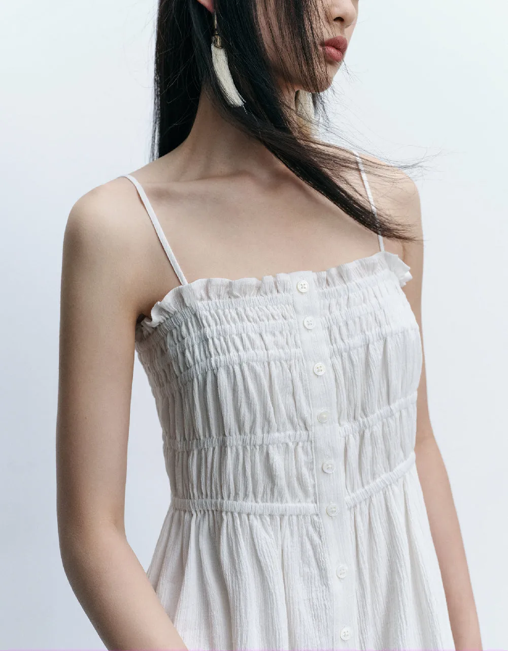 Shirred Sleeveless Midi Dress sold by Urban Revivo product image thumbnail 5