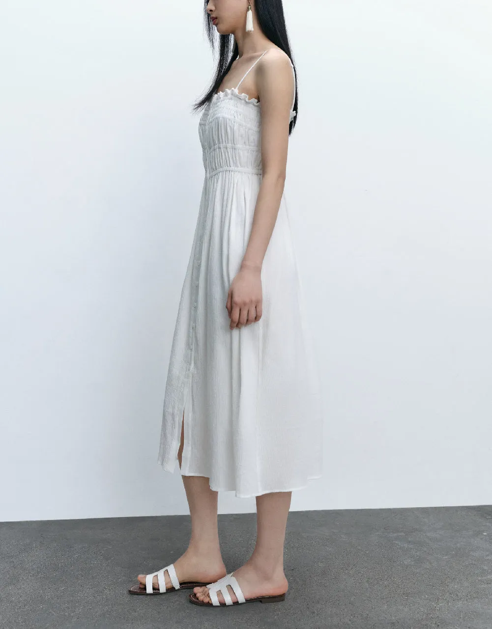 Shirred Sleeveless Midi Dress sold by Urban Revivo product image thumbnail 3