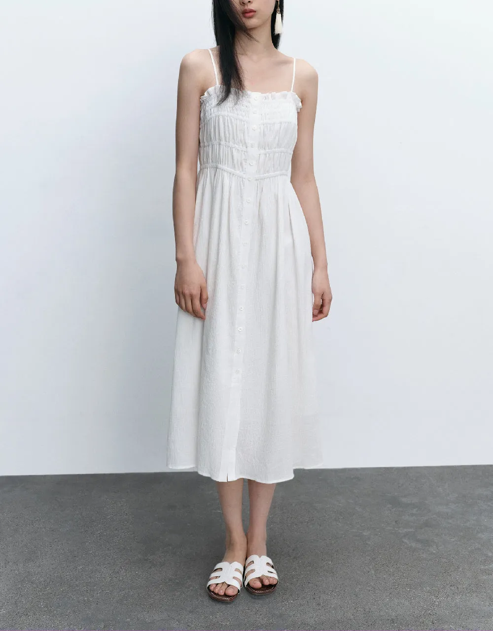 Shirred Sleeveless Midi Dress sold by Urban Revivo product image thumbnail 2