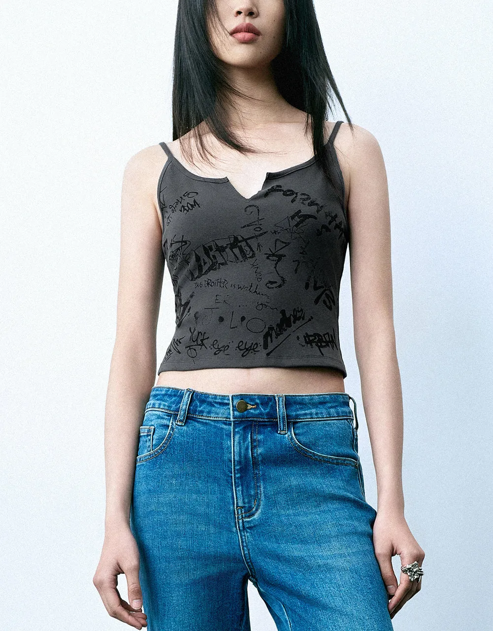 Printed Notch Neck Cami Top sold by Urban Revivo product image thumbnail 2