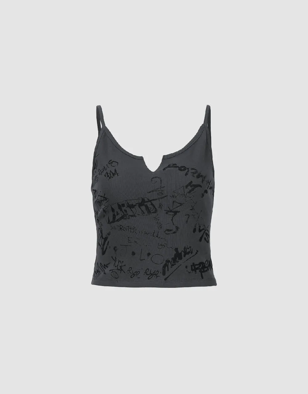 Printed Notch Neck Cami Top sold by Urban Revivo