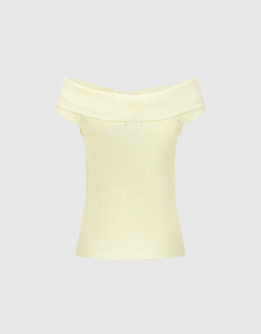 Sleeveless Off-Shoulder Skinny Knitted T-Shirt sold by Urban Revivo product image thumbnail 5