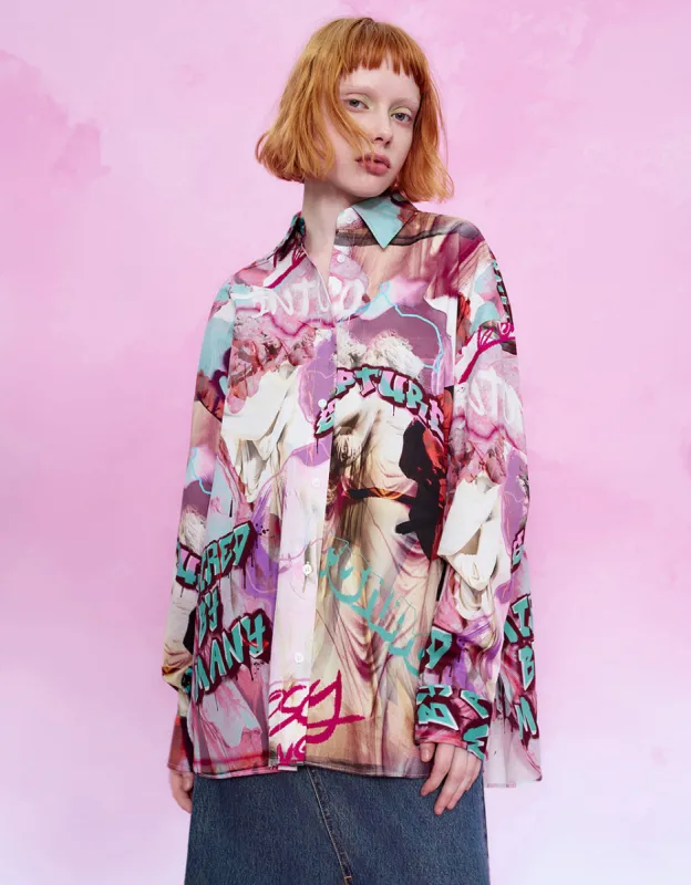 Printed Button Up Straight Shirt sold by Urban Revivo