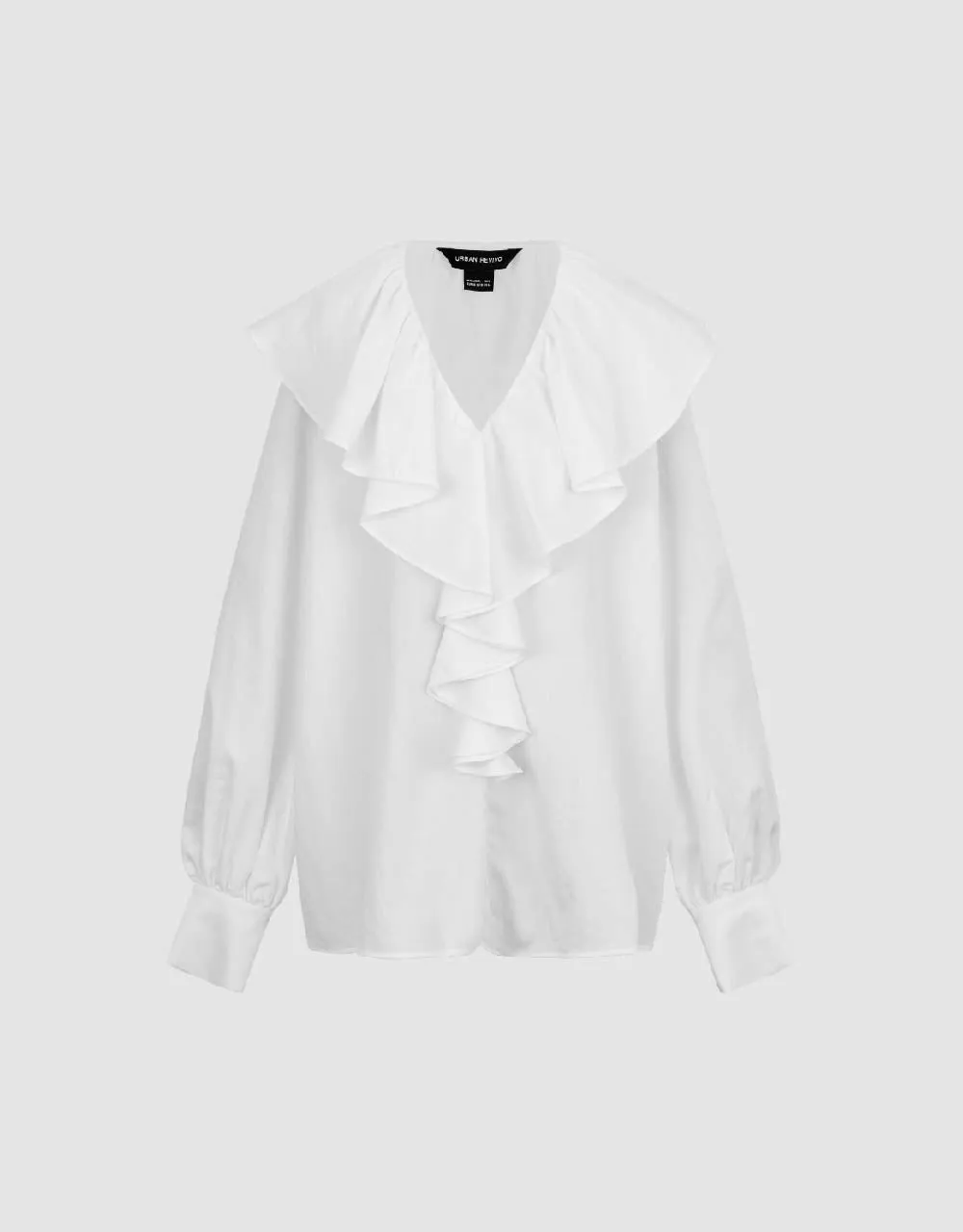 Ruffle V-Neck Overhead Shirt sold by Urban Revivo product image thumbnail 2