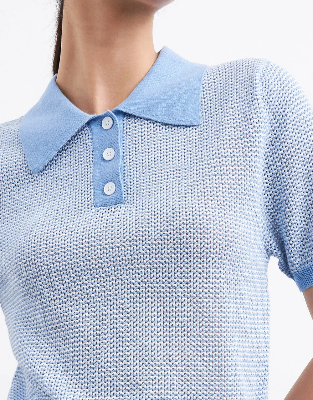 Contrast Trim Knitted Polo Shirt sold by Urban Revivo product image thumbnail 3