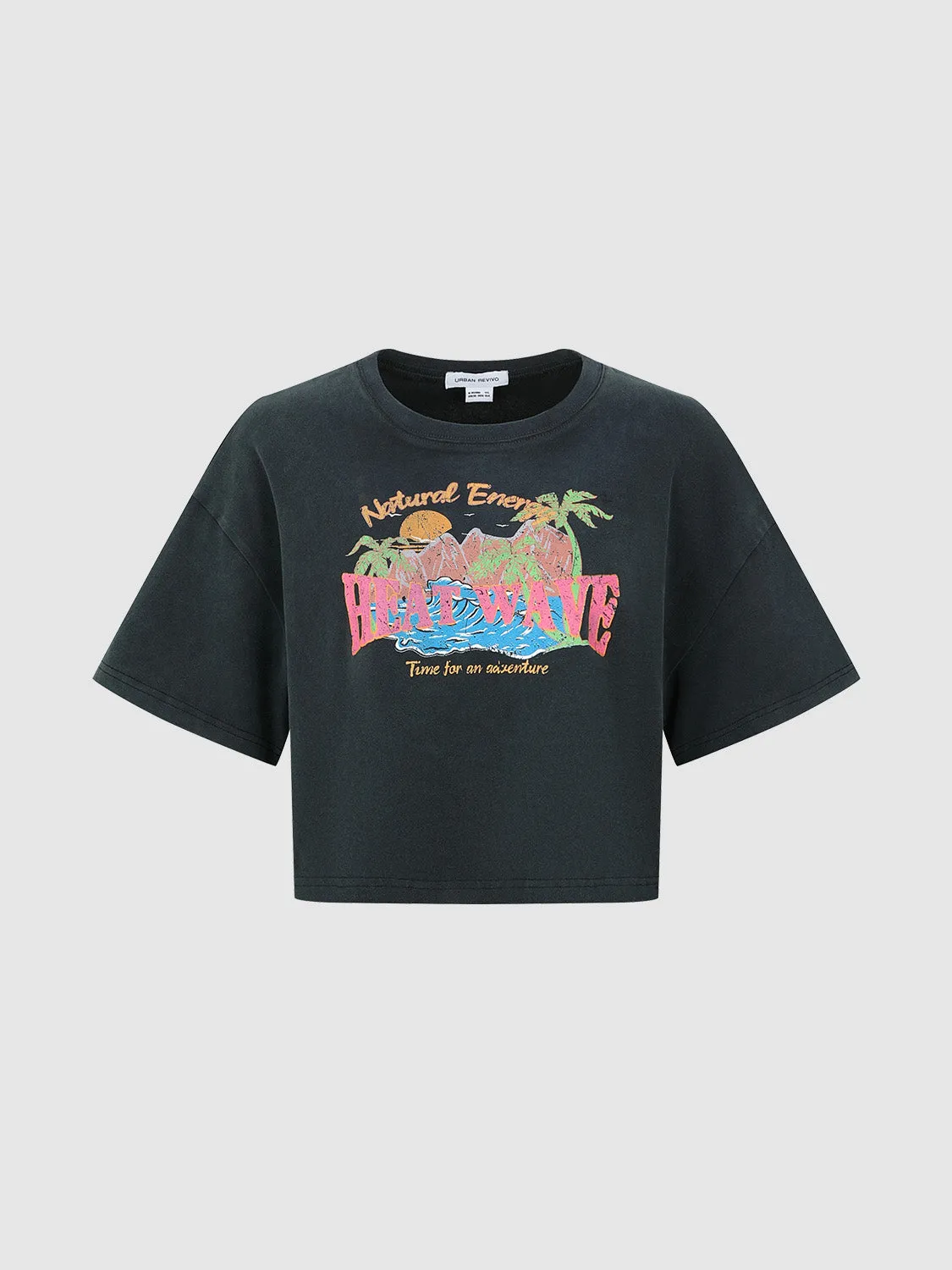 Printed Crew Neck Loose T-Shirt sold by Urban Revivo product image thumbnail 2