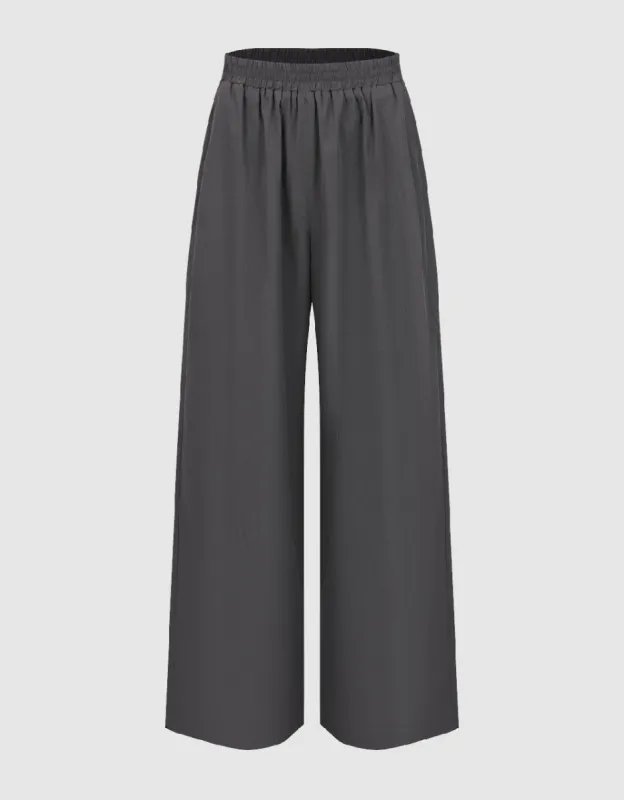 Elastic Waist Wide-Leg Pants sold by Urban Revivo