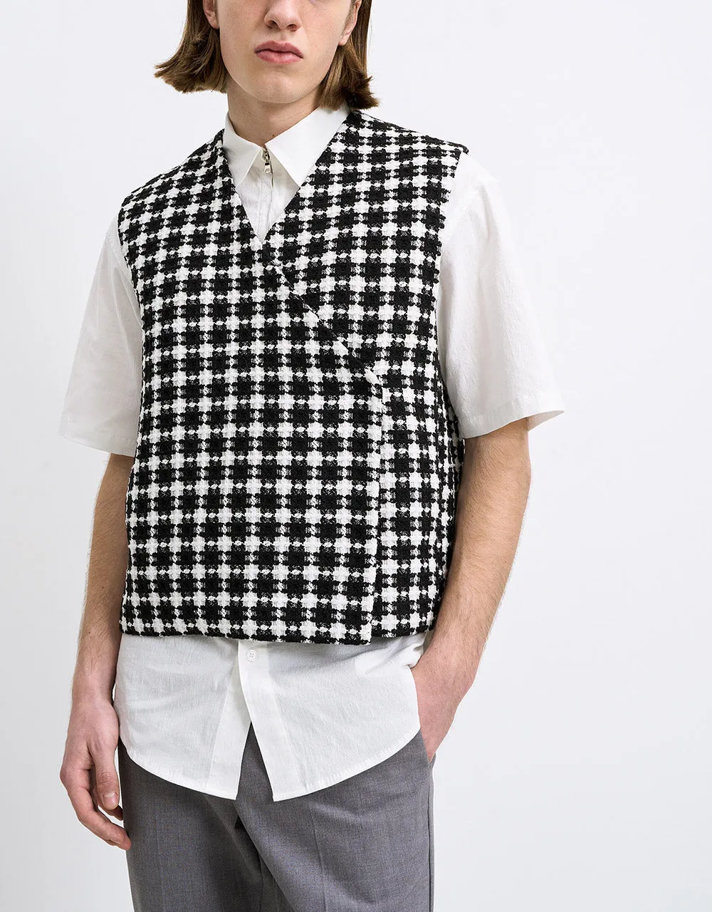 Tweed Plaid Vest sold by Urban Revivo product image thumbnail 2