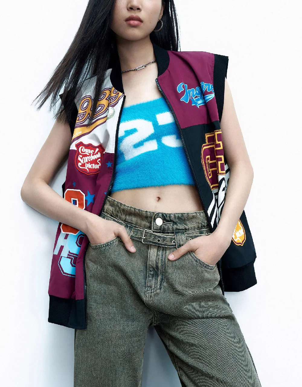 Racer Zipper Front Vest sold by Urban Revivo product image thumbnail 2