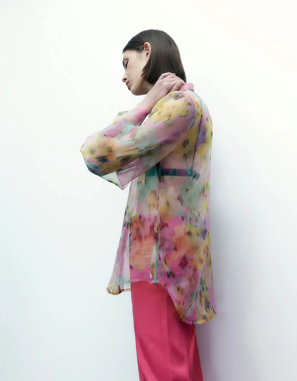 Flowers Printed Sheer Overhead Shirt sold by Urban Revivo product image thumbnail 3