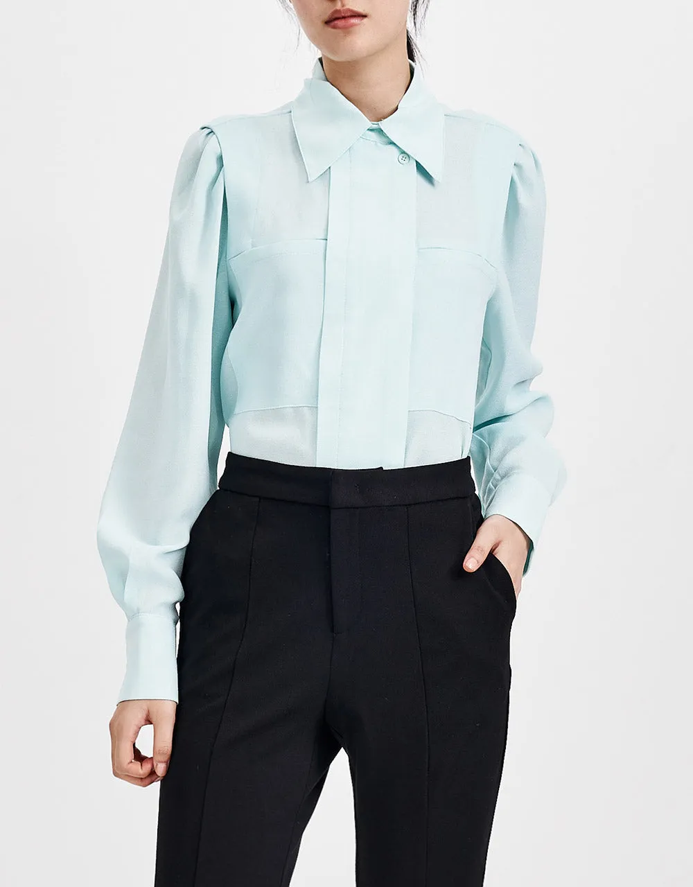 Shoulder Pad Chiffon Shirt sold by Urban Revivo product image thumbnail 2