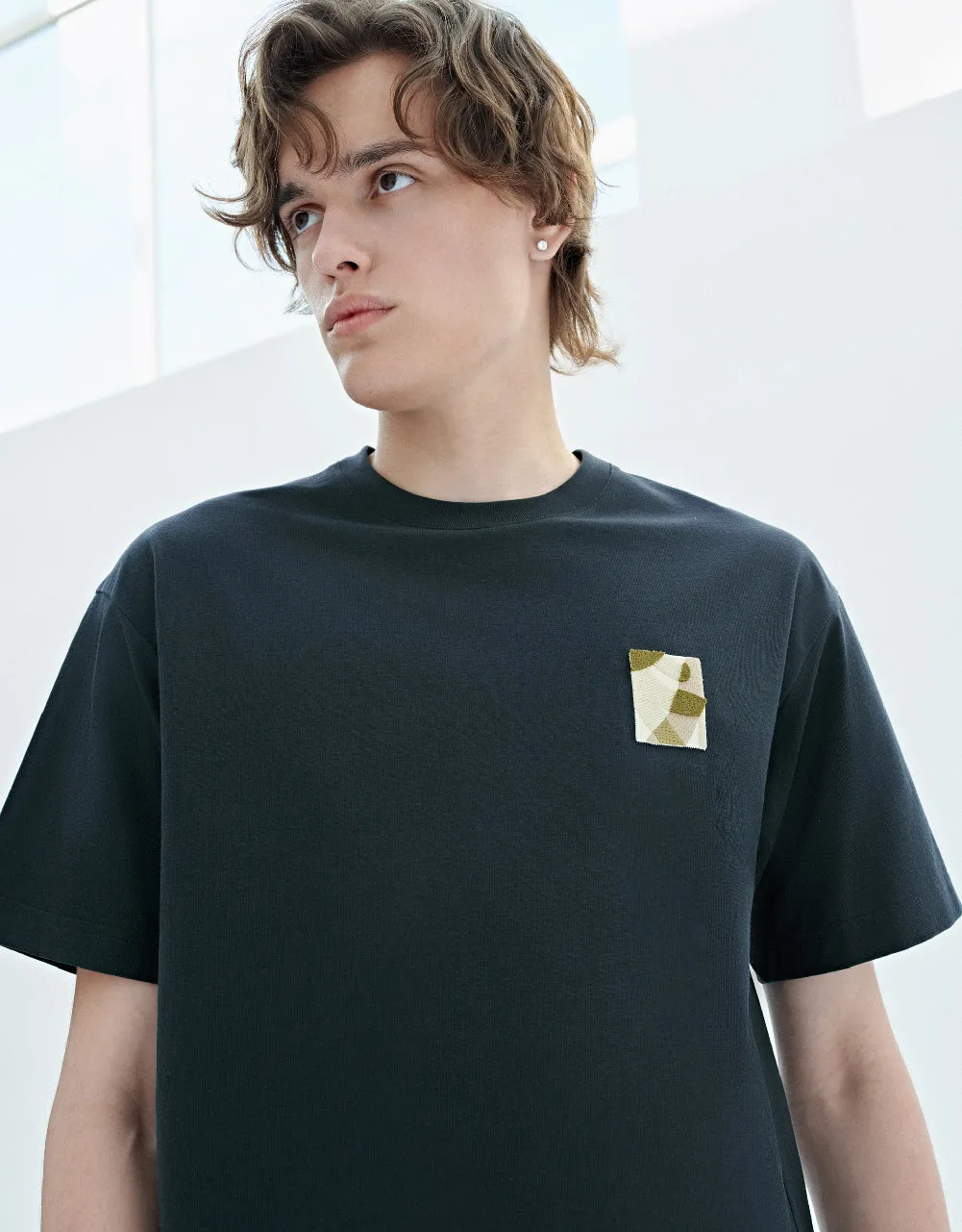 Drop Shoulder Sleeve Crew Neck T-Shirt sold by Urban Revivo product image thumbnail 5