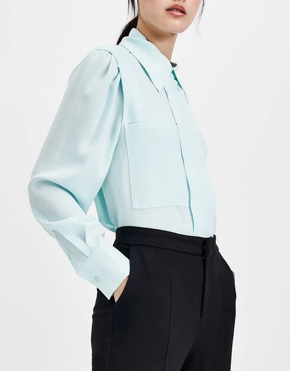 Shoulder Pad Chiffon Shirt sold by Urban Revivo product image thumbnail 5