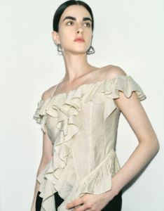 Ruffle Off-Shoulder Blouse sold by Urban Revivo