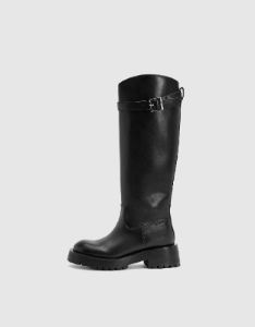 Vegan Leather Round Toe Knee Boots sold by Urban Revivo