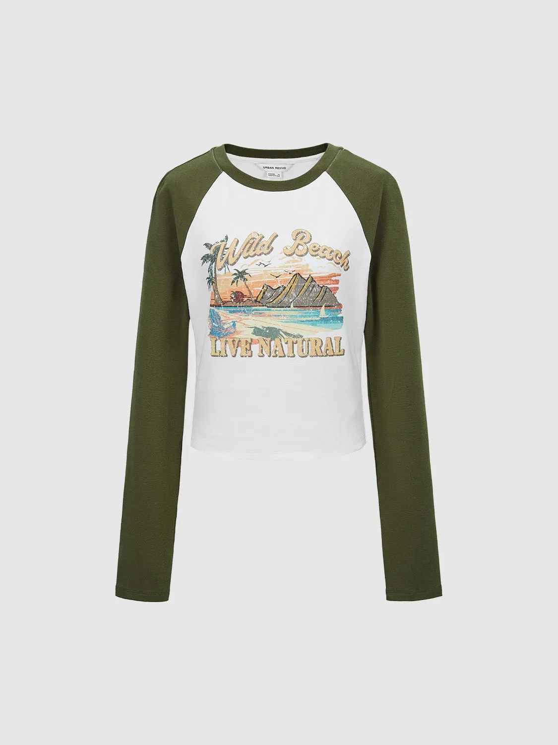 Printed Crew Neck Skinny T-Shirt sold by Urban Revivo product image thumbnail 2