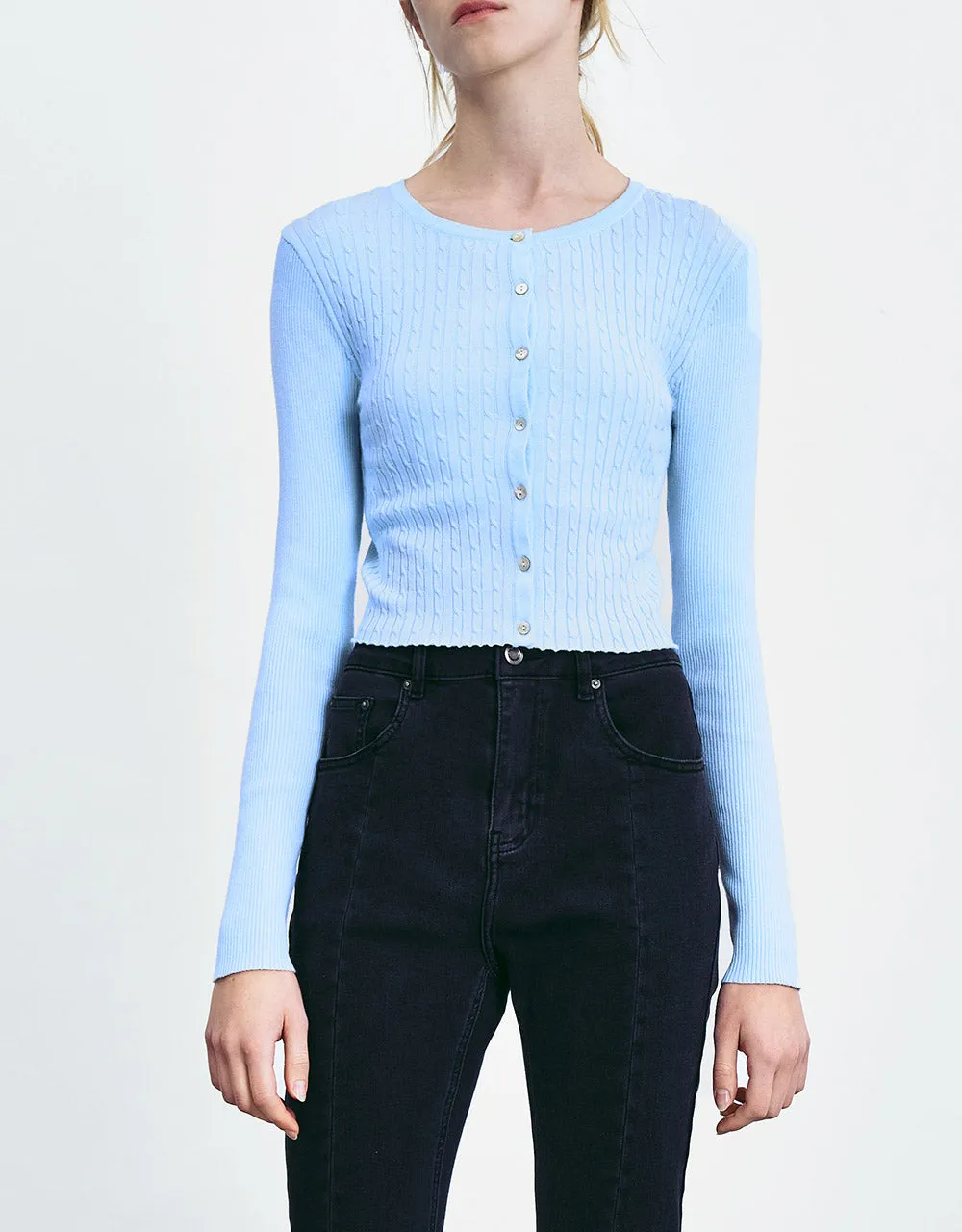 Cable Knit Fitted Cardigan sold by Urban Revivo product image thumbnail 2