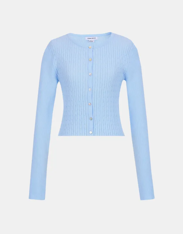 Cable Knit Fitted Cardigan sold by Urban Revivo