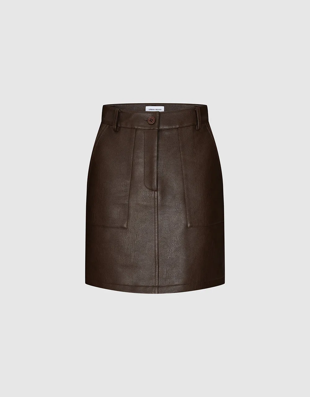 Vegan Leather Mini A-Line Skirt sold by Urban Revivo