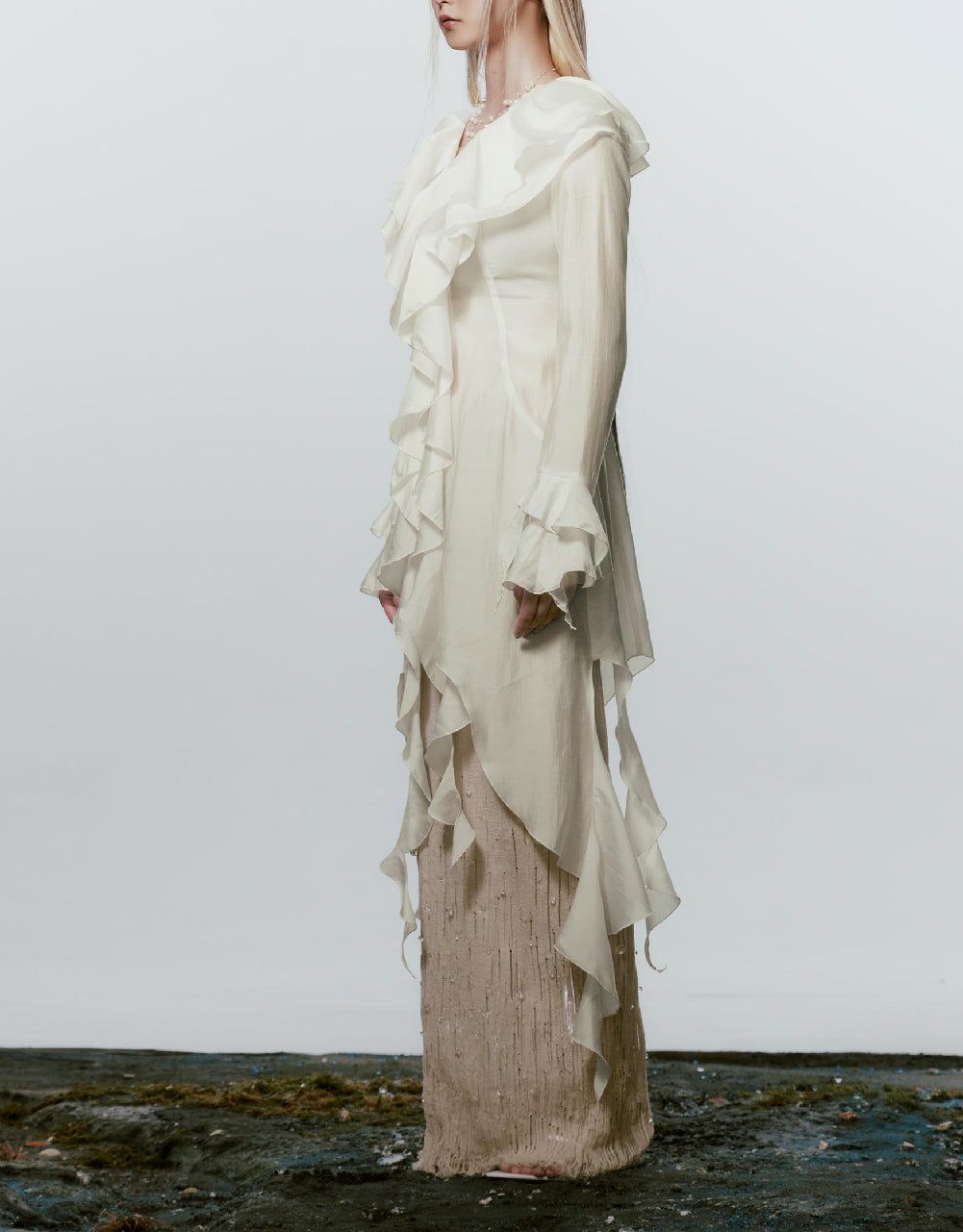 Ruffle Lapel Shirt sold by Urban Revivo product image thumbnail 3