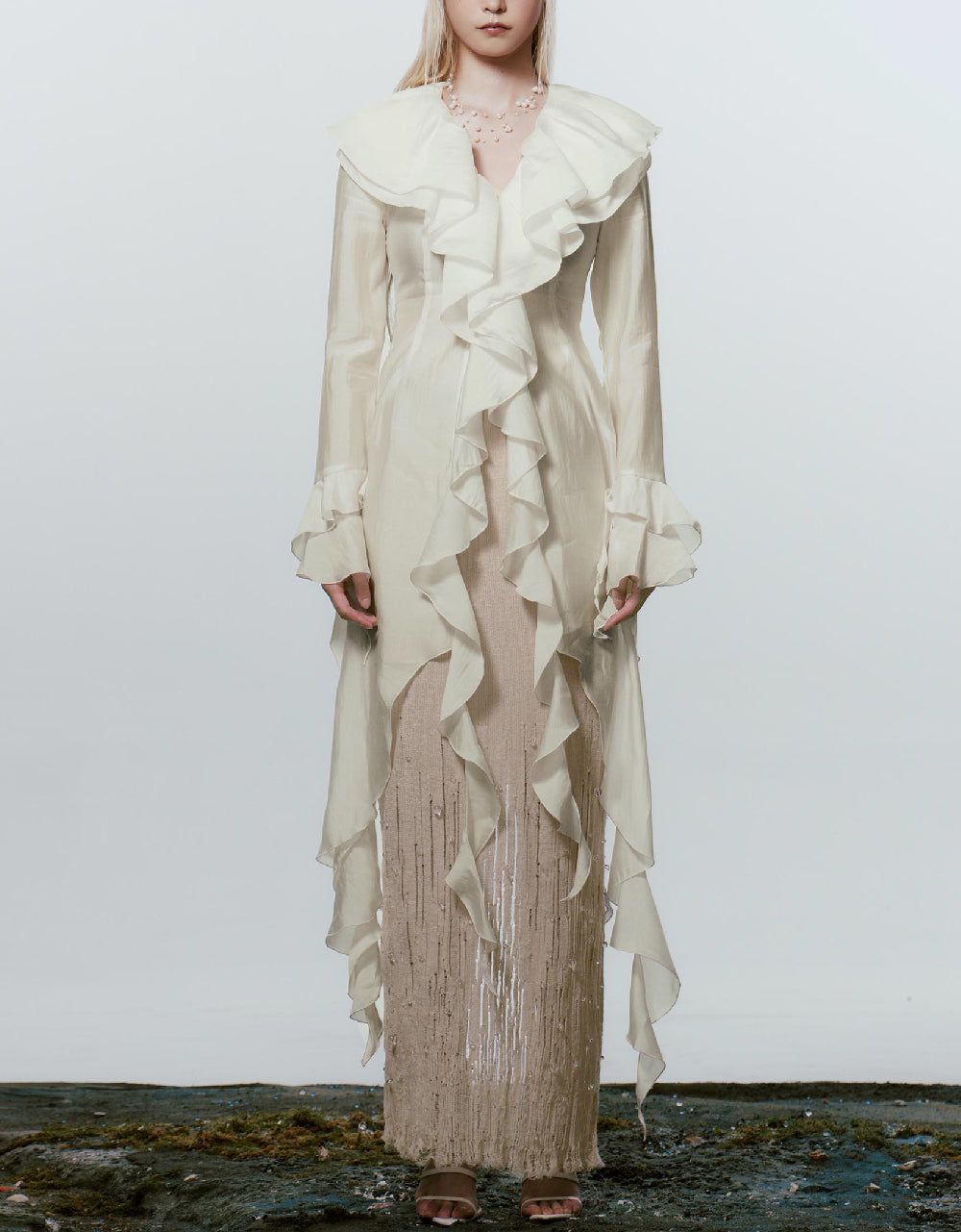 Ruffle Lapel Shirt sold by Urban Revivo product image thumbnail 2