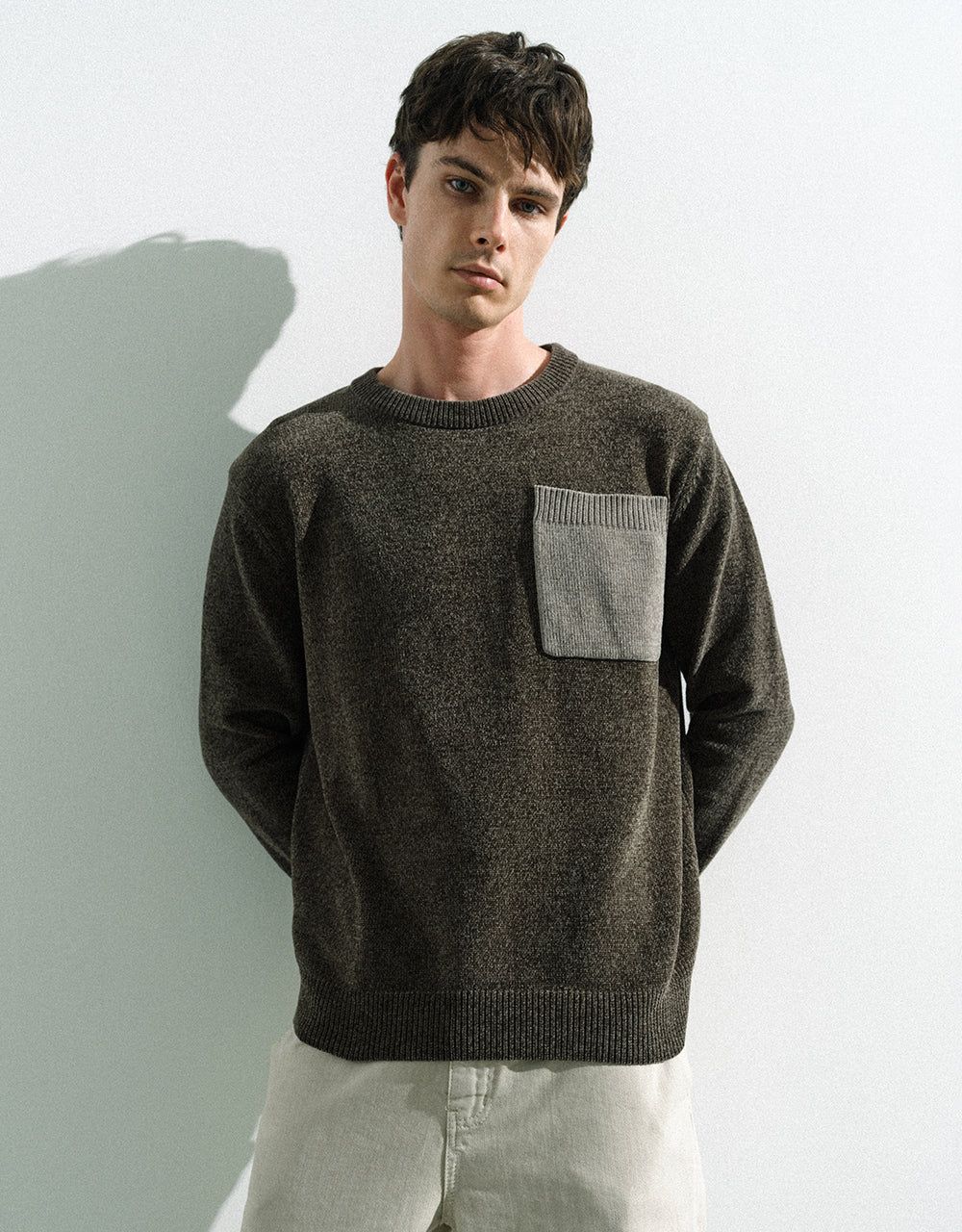 Crew Neck Sweatshirt With Pocket sold by Urban Revivo